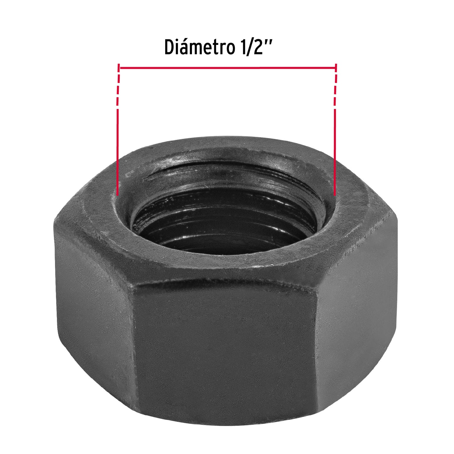 Tuerca hexagonal pavonada 1/2 pulg