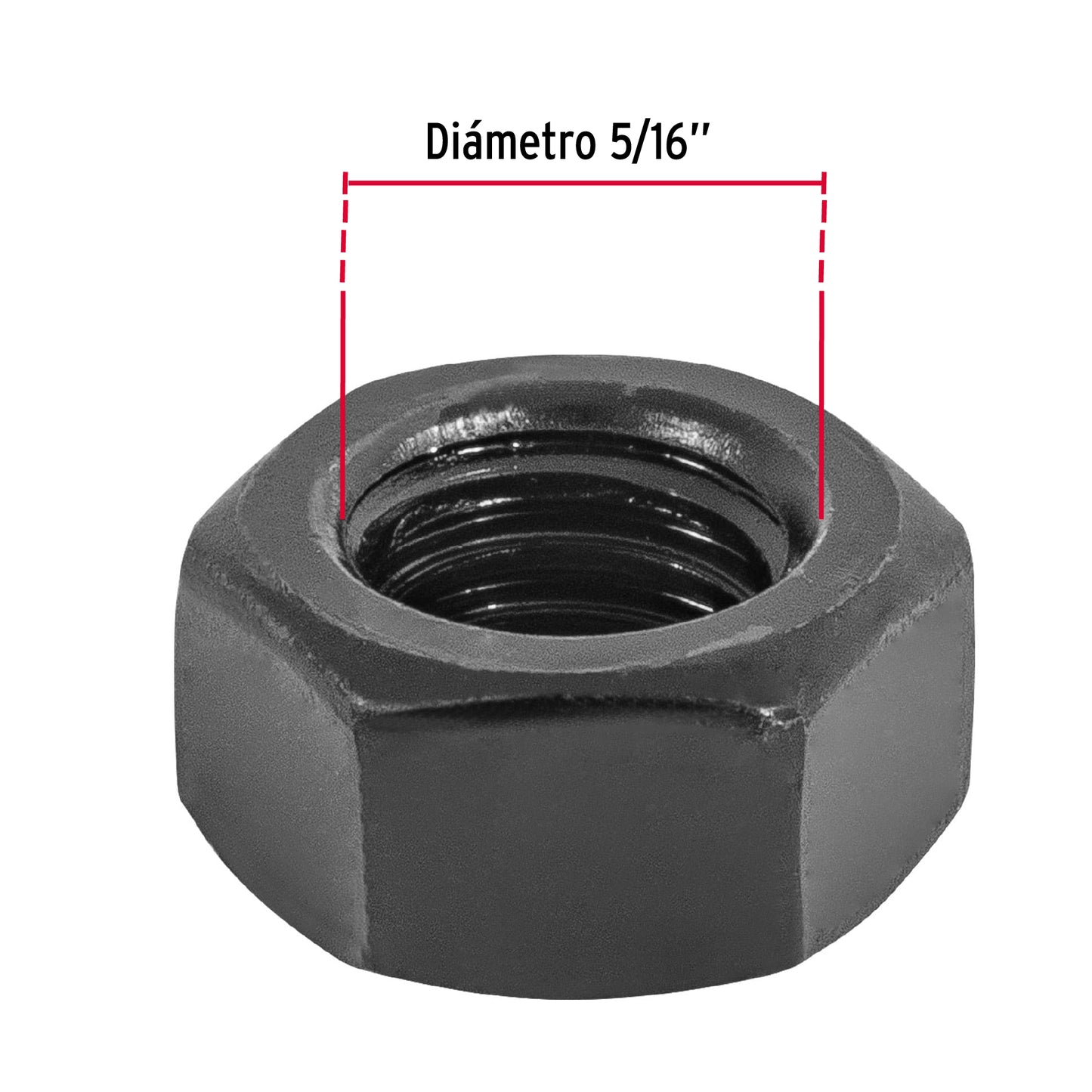 Tuerca hexagonal pavonada 5/16 pulg