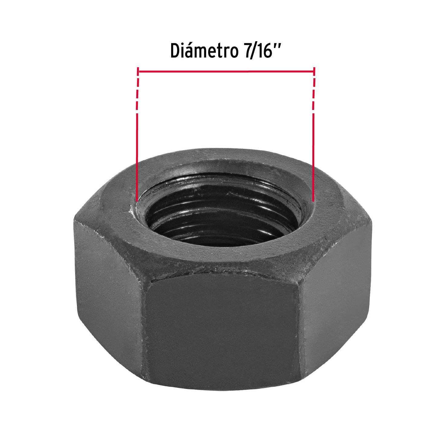 Tuerca hexagonal pavonada 7/16 pulg