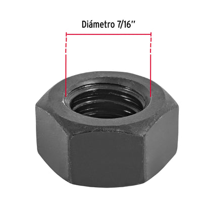 Tuerca hexagonal pavonada 7/16 pulg