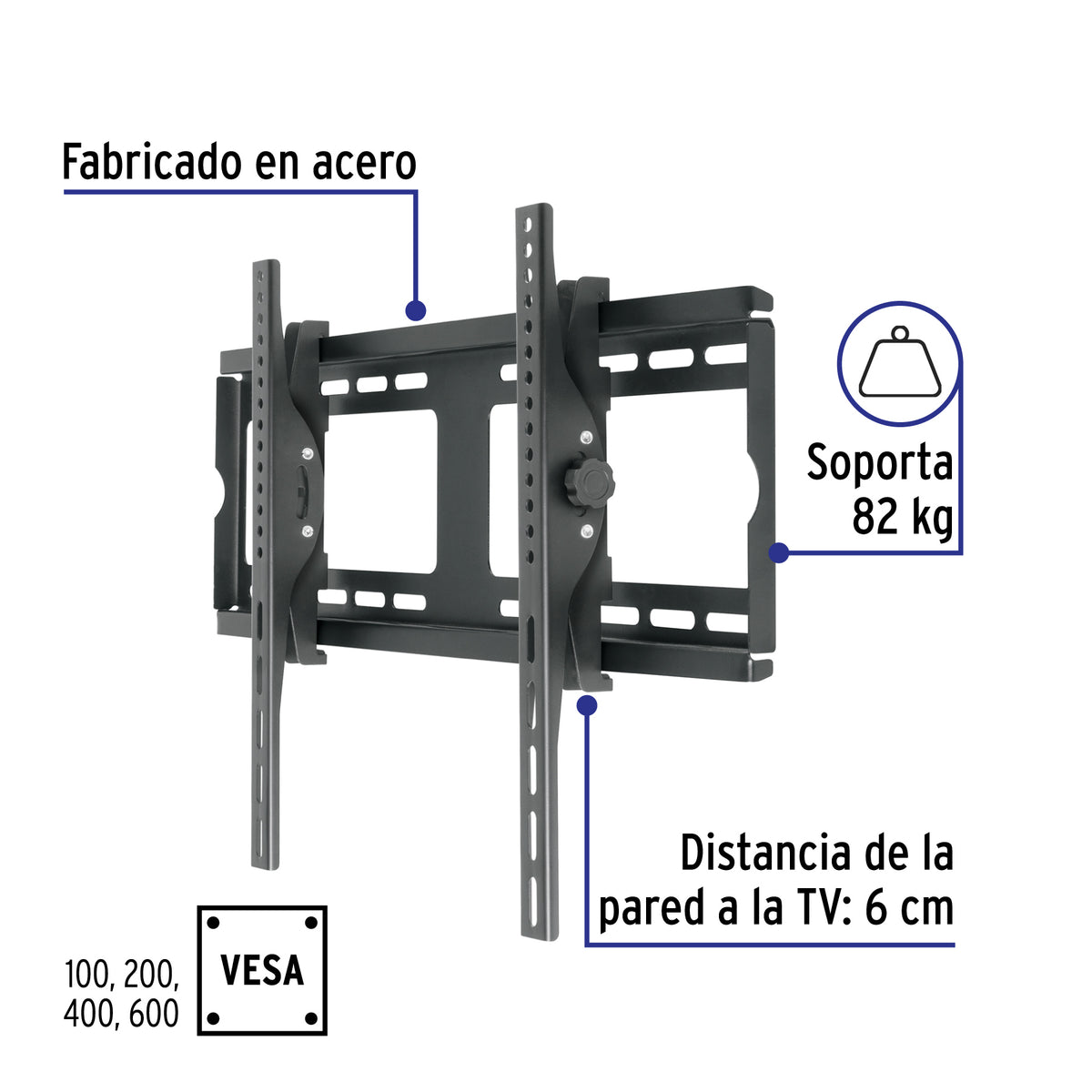 Soporte para pantallas de 26 a 65 pulgadas con movimiento angular