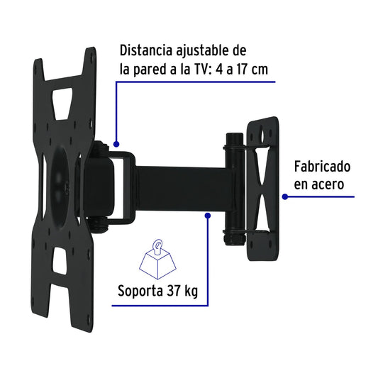 Soporte para pantallas de 23 a 37 pulgadas con movimiento angular y articulado