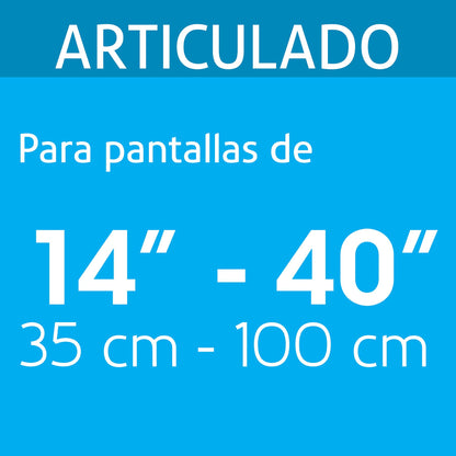 Soporte para pantallas de 14 a 40 pulgadas con movimiento angular y articulado