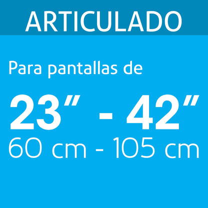 Soporte para pantallas de 23 a 42 pulgadas con movimiento angular y articulado