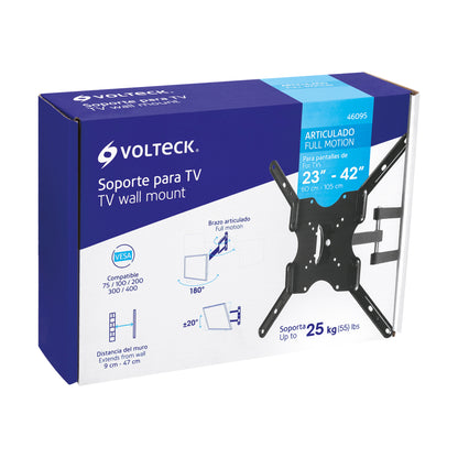 Soporte para pantallas de 23 a 42 pulgadas con movimiento angular y articulado