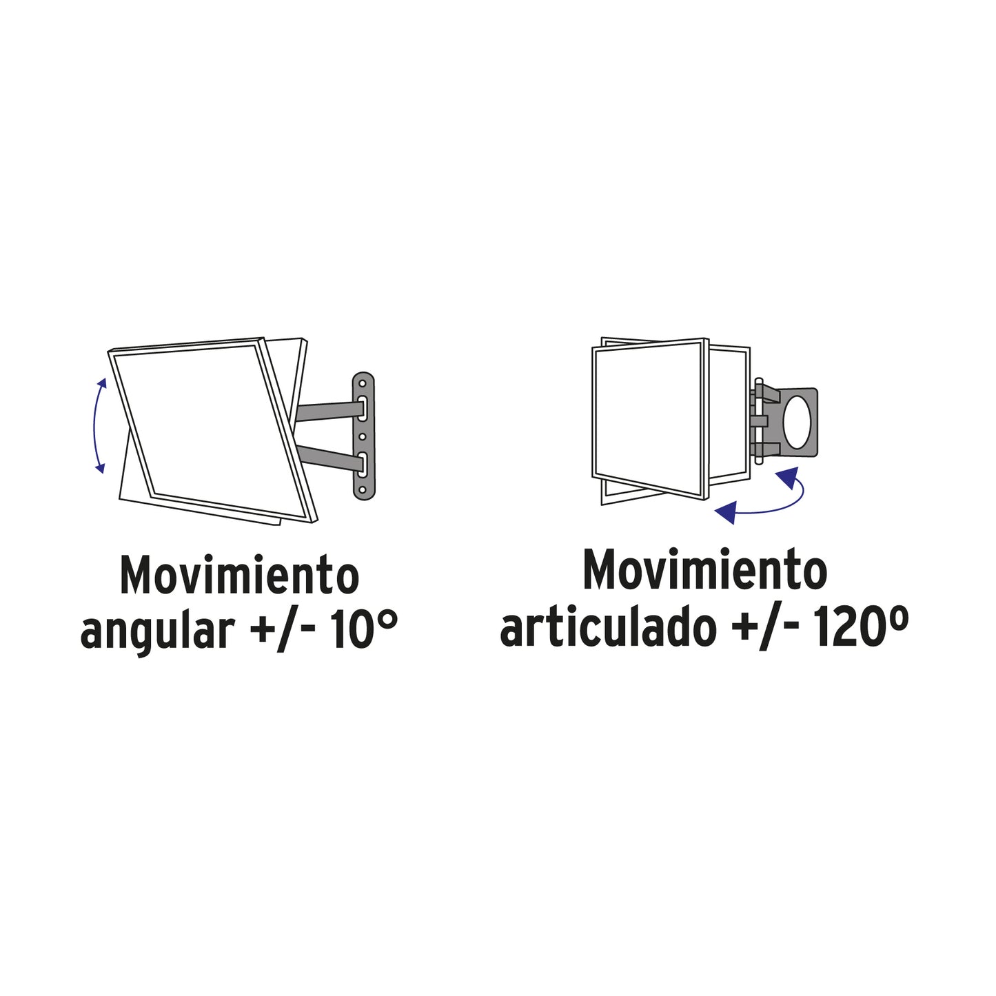 Soporte para pantallas de 26 a 65 pulgadas con movimiento angular y articulado