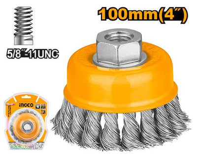 Cepillo de Copa Trenzado 101.6 mm Eje 15.88 mm