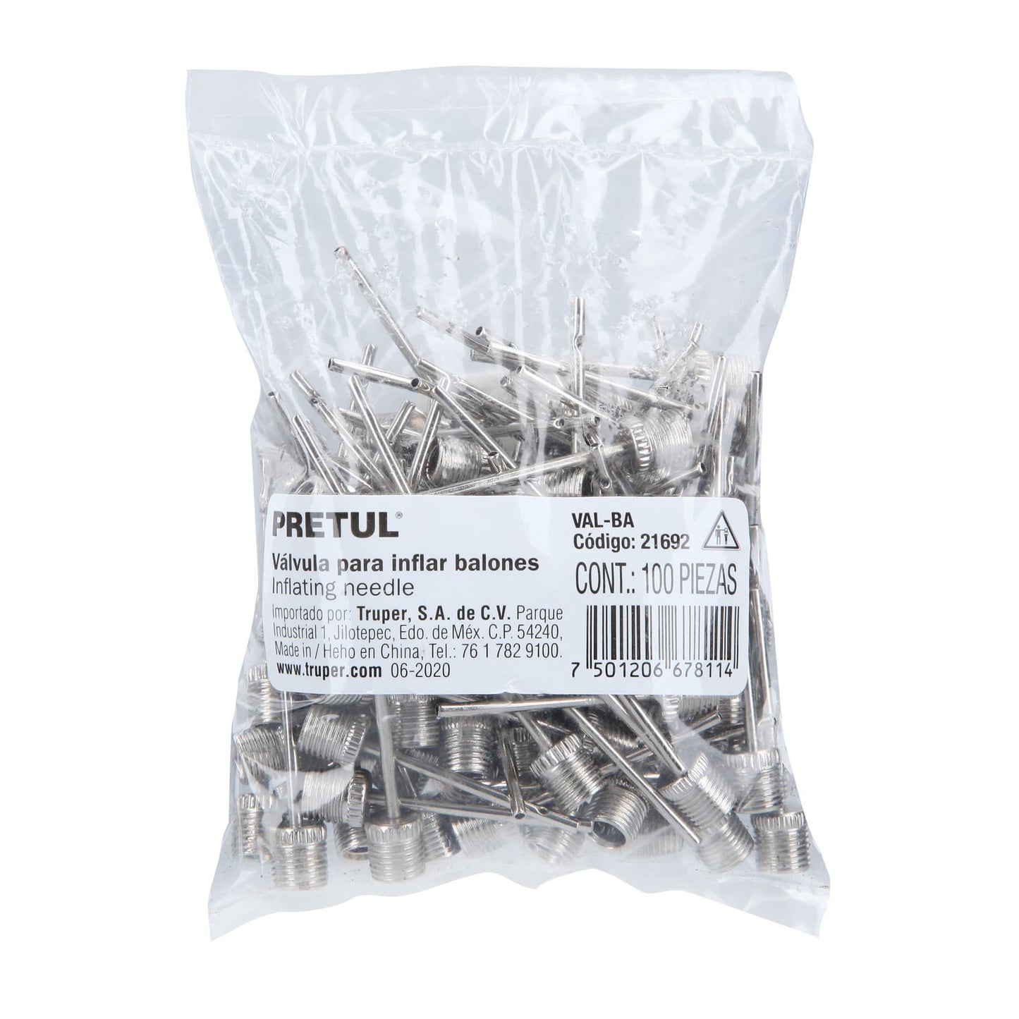 Bolsa con 100 válvulas para inflar balones