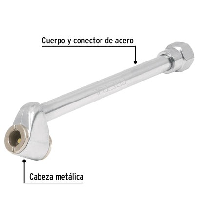 Inflador de cabeza doble de acero