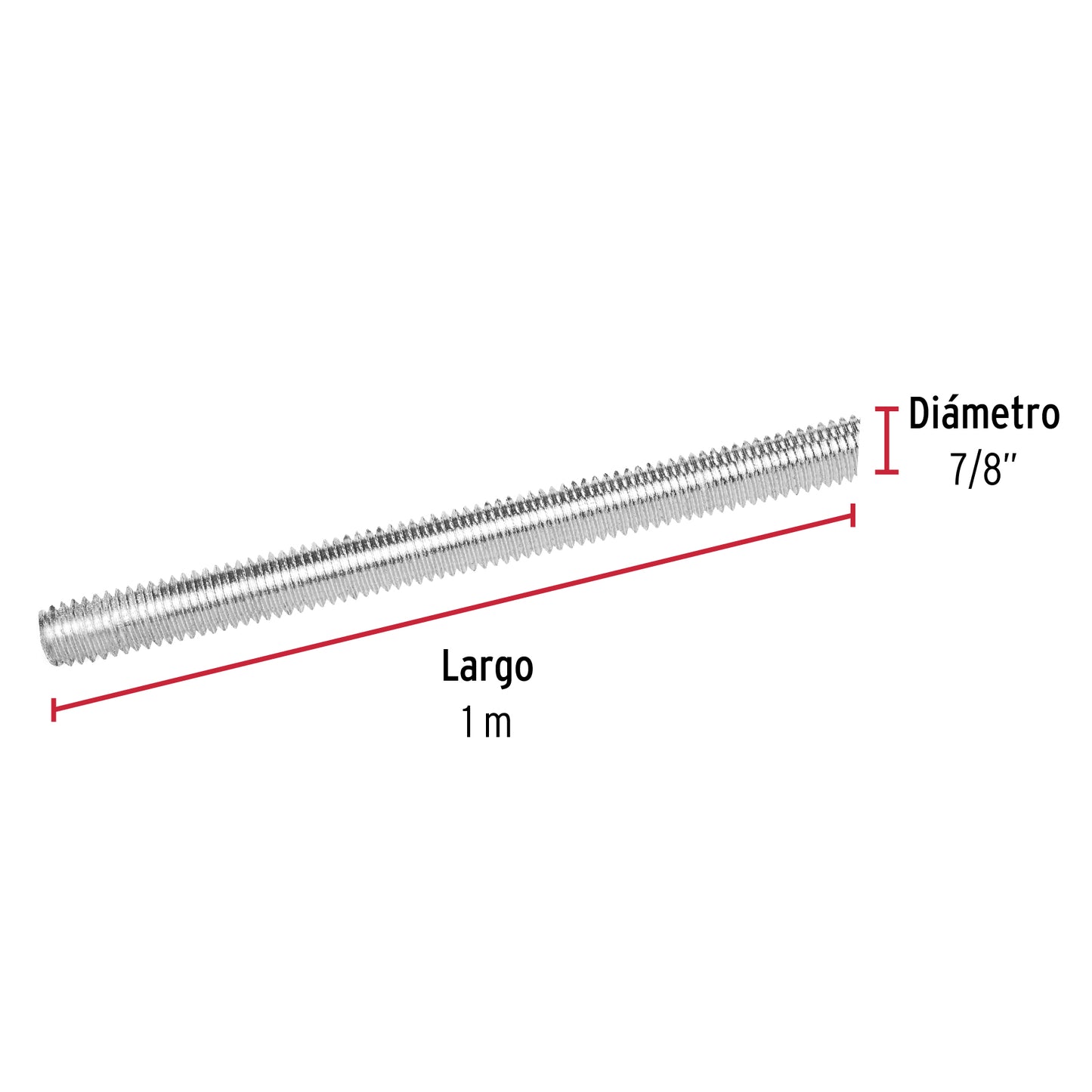 Varilla roscada galvanizada 7/8 pulg
