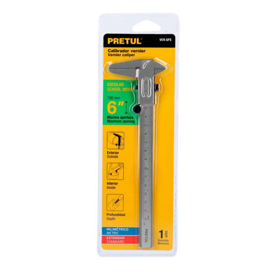 Calibrador vernier escolar 6 acero std y