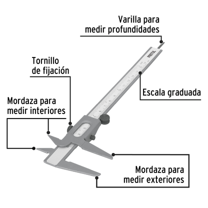 Calibrador vernier escolar 6 acero std y