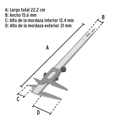 Calibrador vernier escolar 6 acero std y