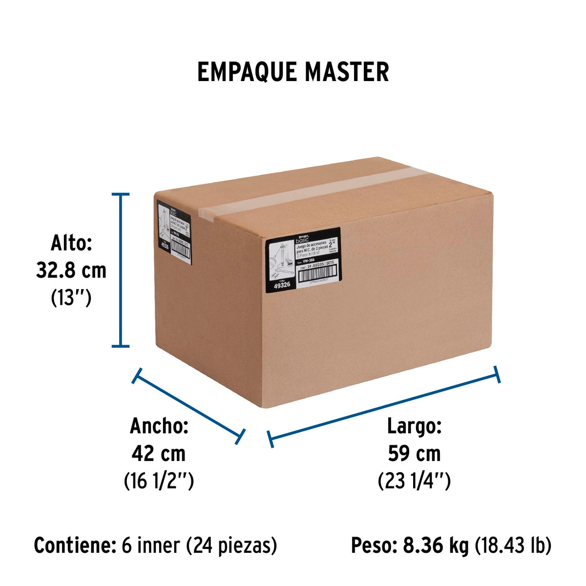 Juego accesorios para WC, 2" con flotador tradicional, BASIC · vista 6