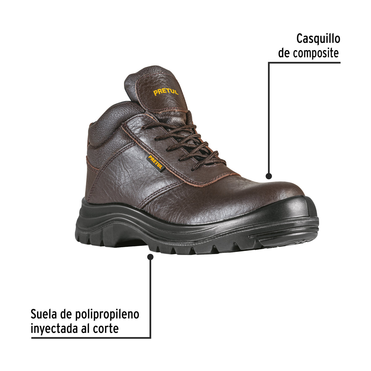 Bota de seguridad café, #23, casquillo de composite · vista 2