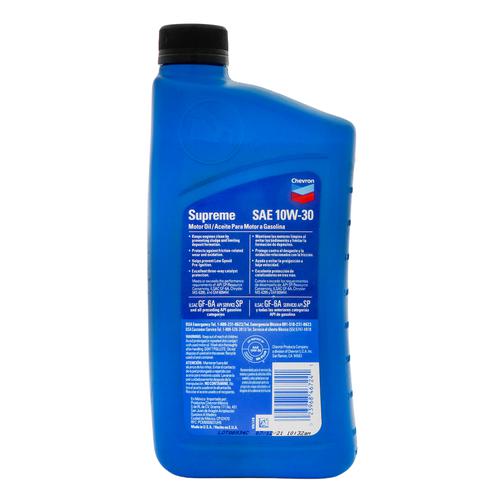 Chevron Supreme Aceite para Motor a Gasolina SAE 10W-30 12 Unidades / 946 ml