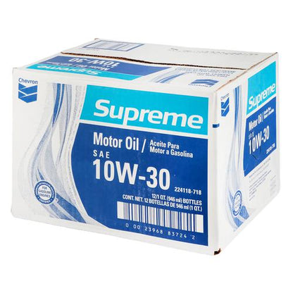 Chevron Supreme Aceite para Motor a Gasolina SAE 10W-30 12 Unidades / 946 ml