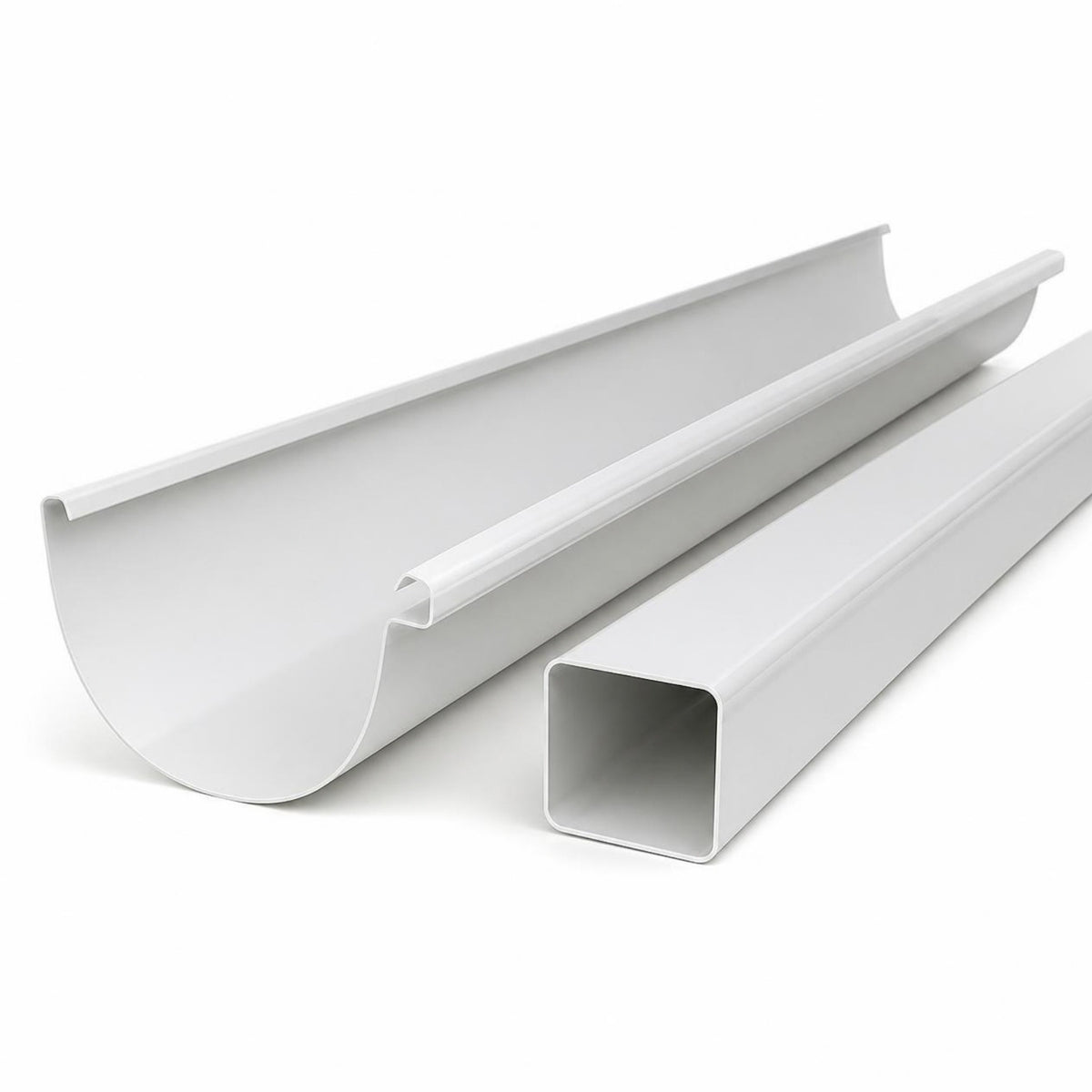 Bajante rectangular PVC de 3 m para canoa — canal PVC y bajante rectangular de 3 m (imagen de referencia)