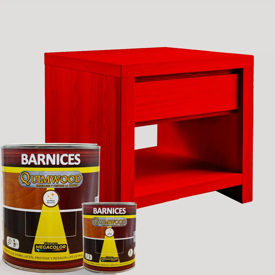 Barniz entintado Megacolor 3 en 1 para madera con acabado brillante