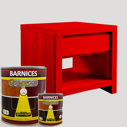 Barniz entintado Megacolor 3 en 1 para madera con acabado brillante
