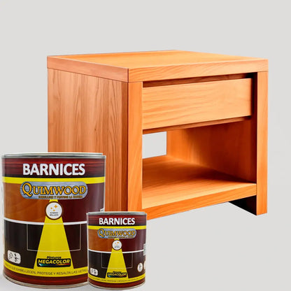 Barniz entintado Megacolor 3 en 1 para madera con acabado brillante