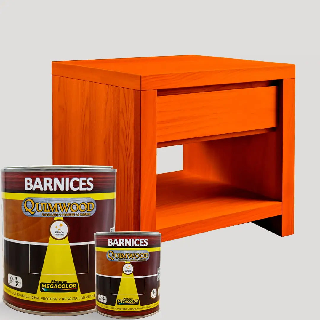 Barniz entintado Megacolor 3 en 1 para madera con acabado brillante