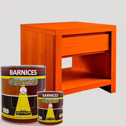 Barniz entintado Megacolor 3 en 1 para madera con acabado brillante