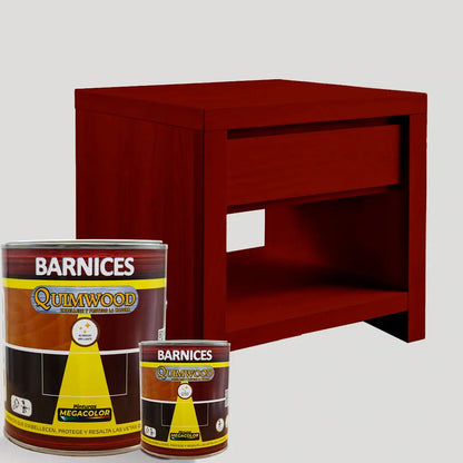 Barniz entintado Megacolor 3 en 1 para madera con acabado brillante