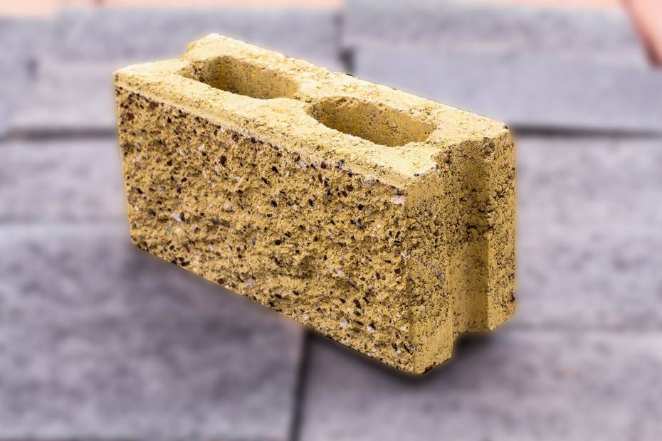 Bloque de fachada 15x20x40 cm — foto del fabricante, color amarillo