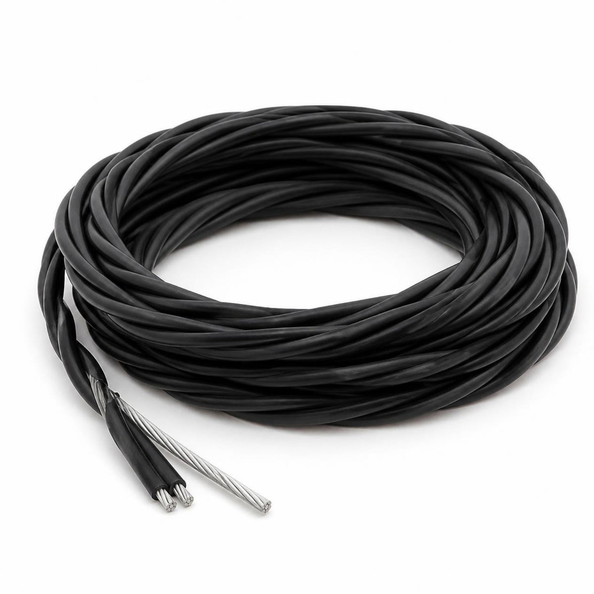Cable triplex de aluminio 3x6 AWG para acometida — rollo de cable trenzado de acometida