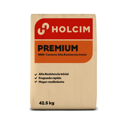 Cemento Holcim Premium HE 42.5 kg — saco sobre fondo blanco