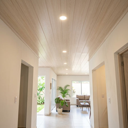 Imagen ilustrativa de Cielo Raso PVC Madera Natural H26 instalado