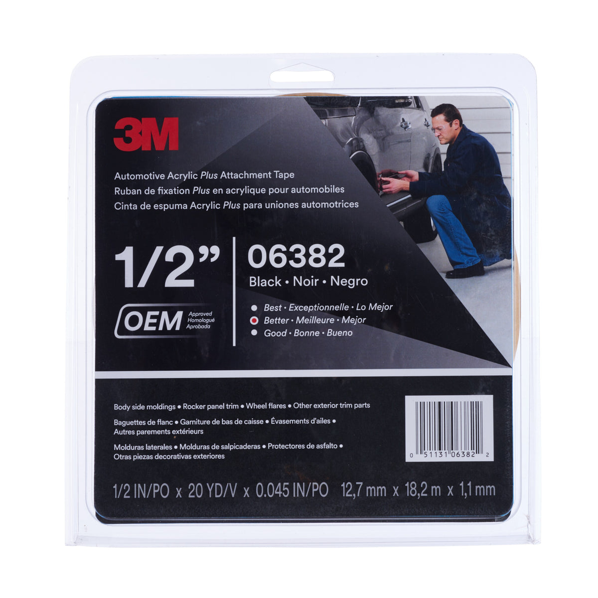 Cinta Doble Cara Acrylic Plus 06382 1/2" x 20 yd x 1.12 mm