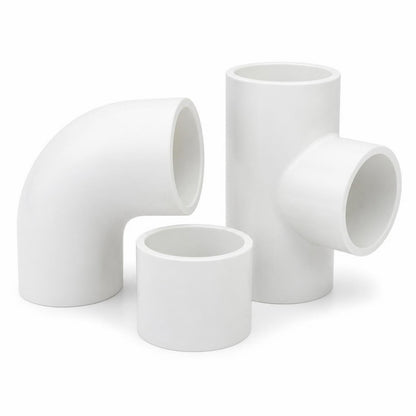Codo PVC a 90° 3" sin rosca — accesorios blancos de PVC para agua a presión