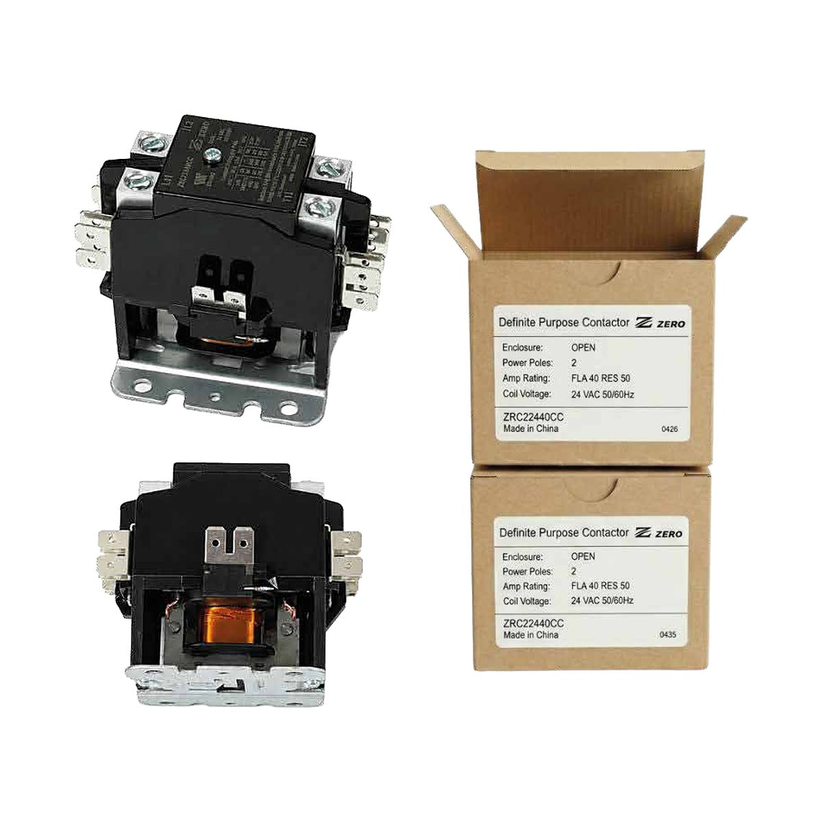 Contactor de propósito definido Zero de 2 polos y 40 A
