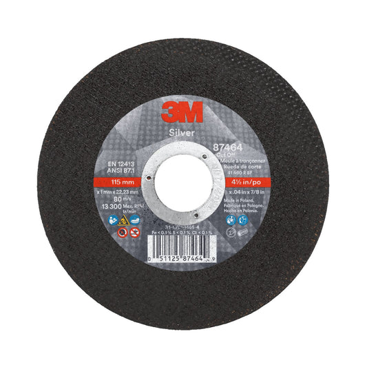 Disco de Corte Silver T1 Centro Plano 4½" x 0.040" x 7/8" Grano 60+