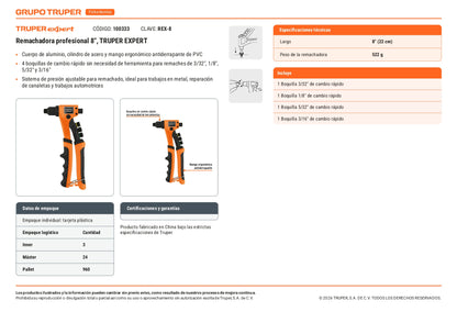 Remachadora Profesional de 8"