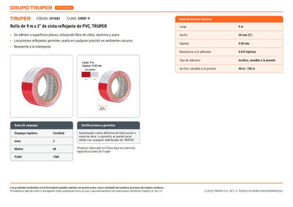 Cinta reforzada multiusos 9 m x 2 pulg.