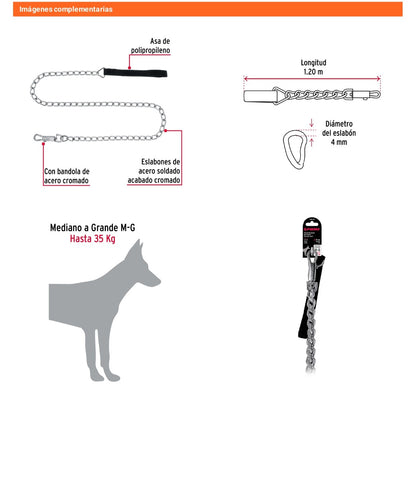 Cadena Paseo Perro Talla Mediano-Grande