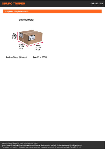 Tornillo gypsum multiusos fosfatada 6 x 3/4 pulg