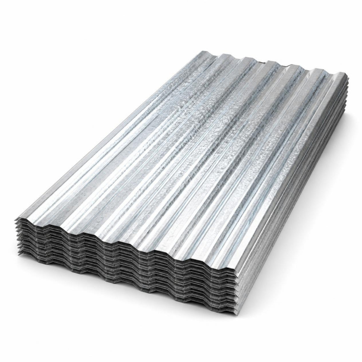 Lámina de zinc galvanizada canal 3x1 yarda calibre 26 — pila de láminas acanaladas