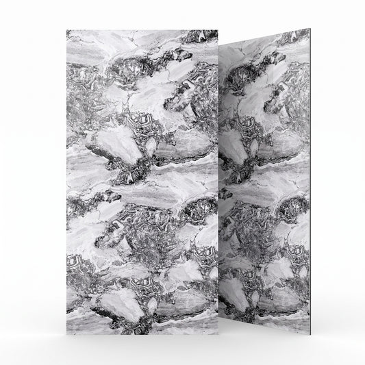 Imagen ilustrativa de Lámina Mármol UV Gris M02, producto sobre fondo blanco