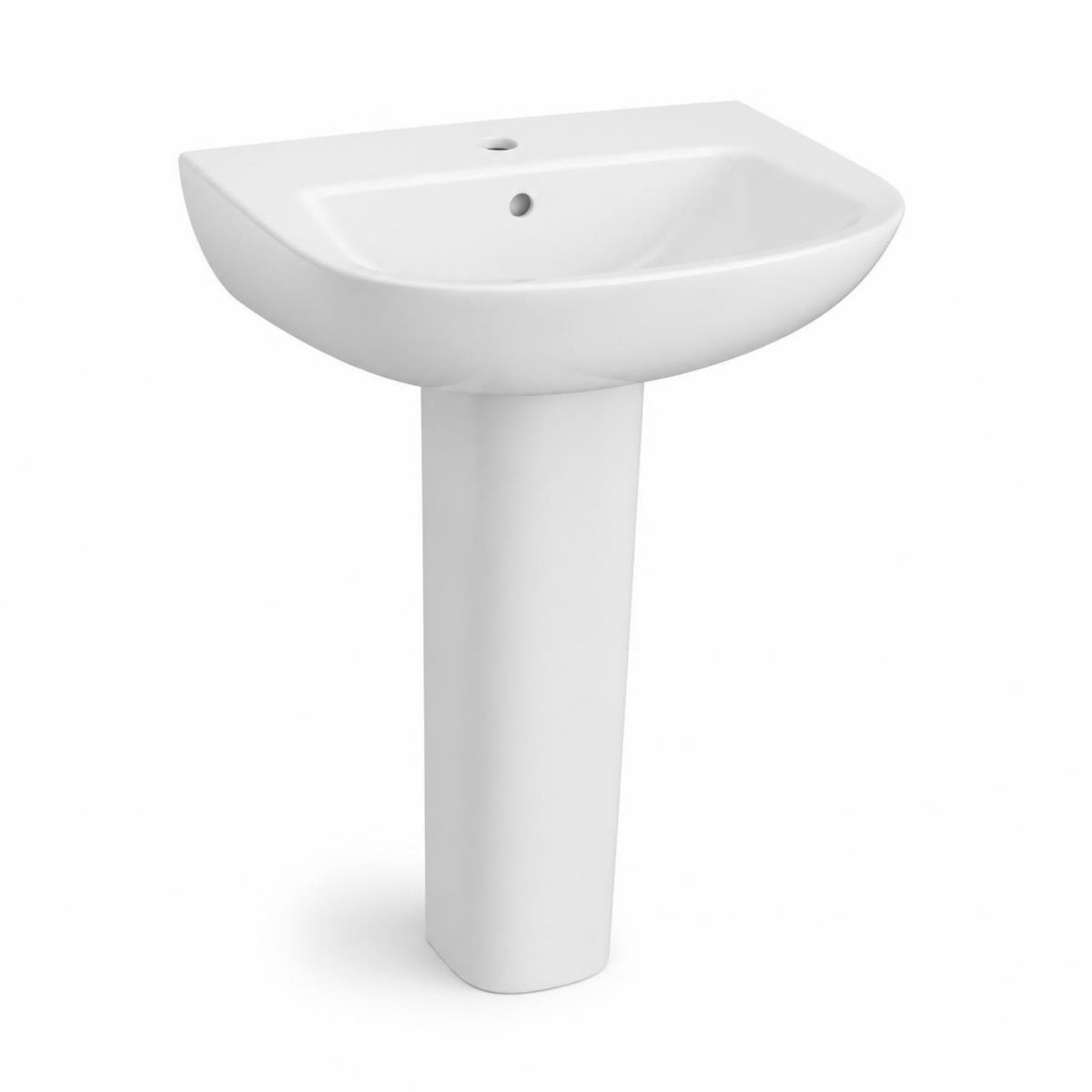 Lavamanos de pedestal blanco — producto sobre fondo blanco