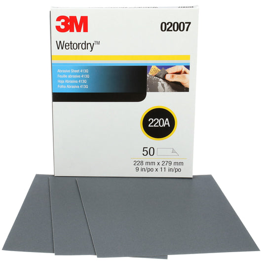 Lija al Agua Wetordry 413Q Grano 220, 9" x 11"