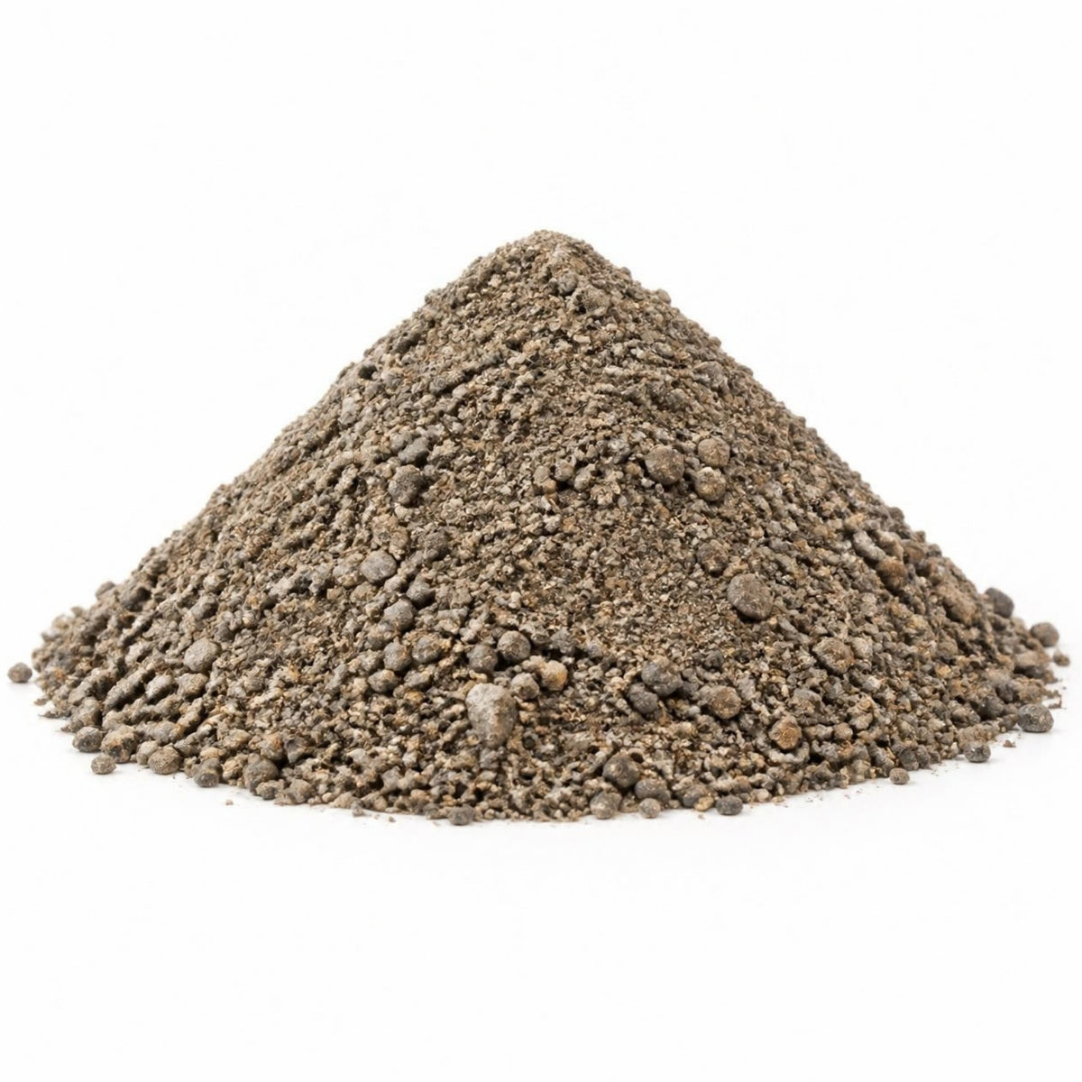 Material selecto para relleno por m³ — montículo de material selecto sobre fondo blanco, imagen de referencia