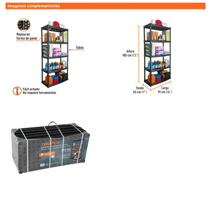 Estante Plástico uso Rudo 5 Repisas