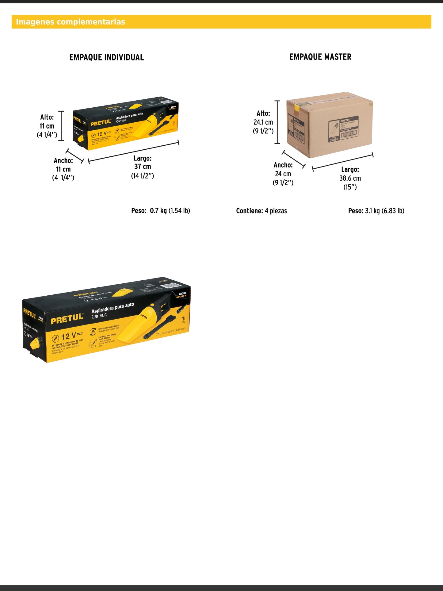 Aspiradora para auto de 12 volts