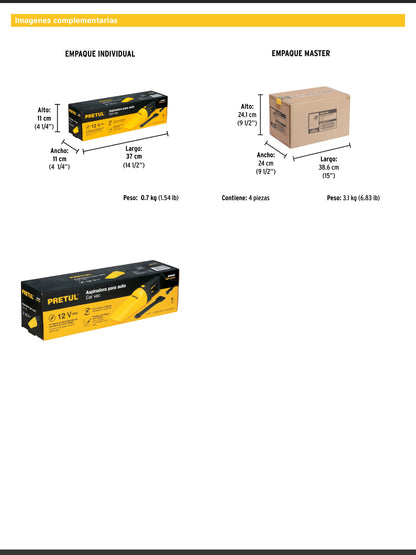 Aspiradora para auto de 12 volts
