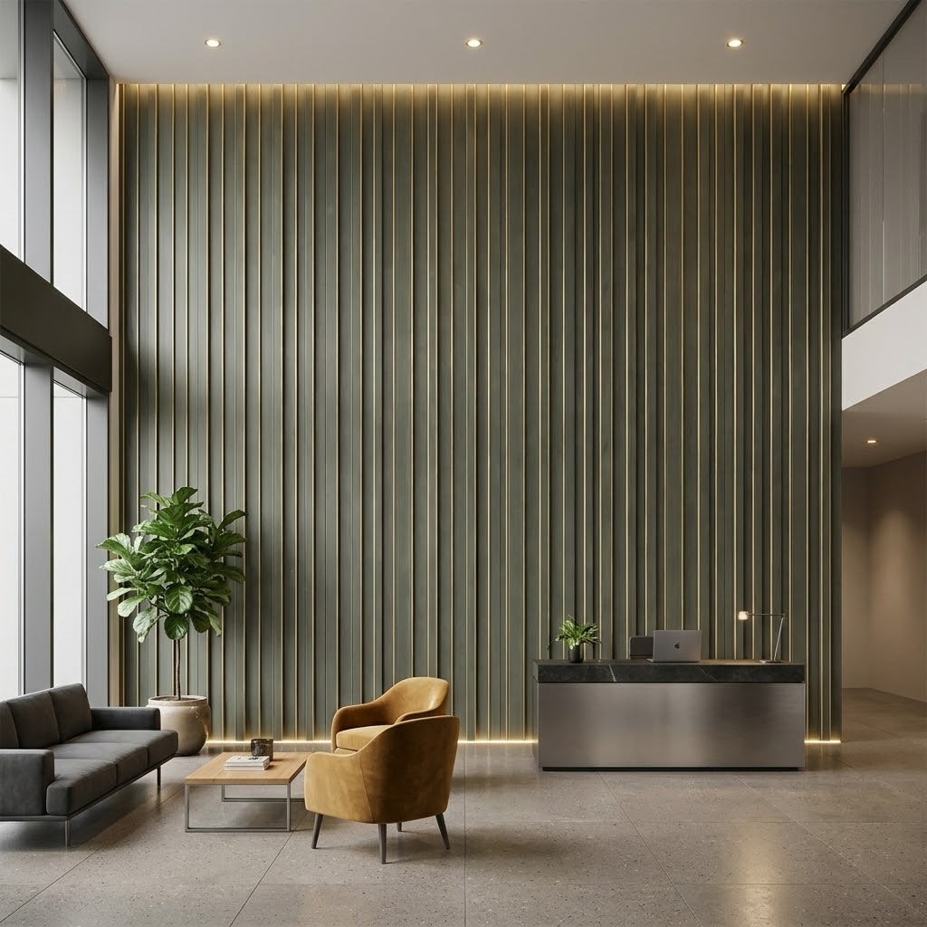 Imagen ilustrativa de Panel PS Decorativo Belice Gris Oscuro instalado