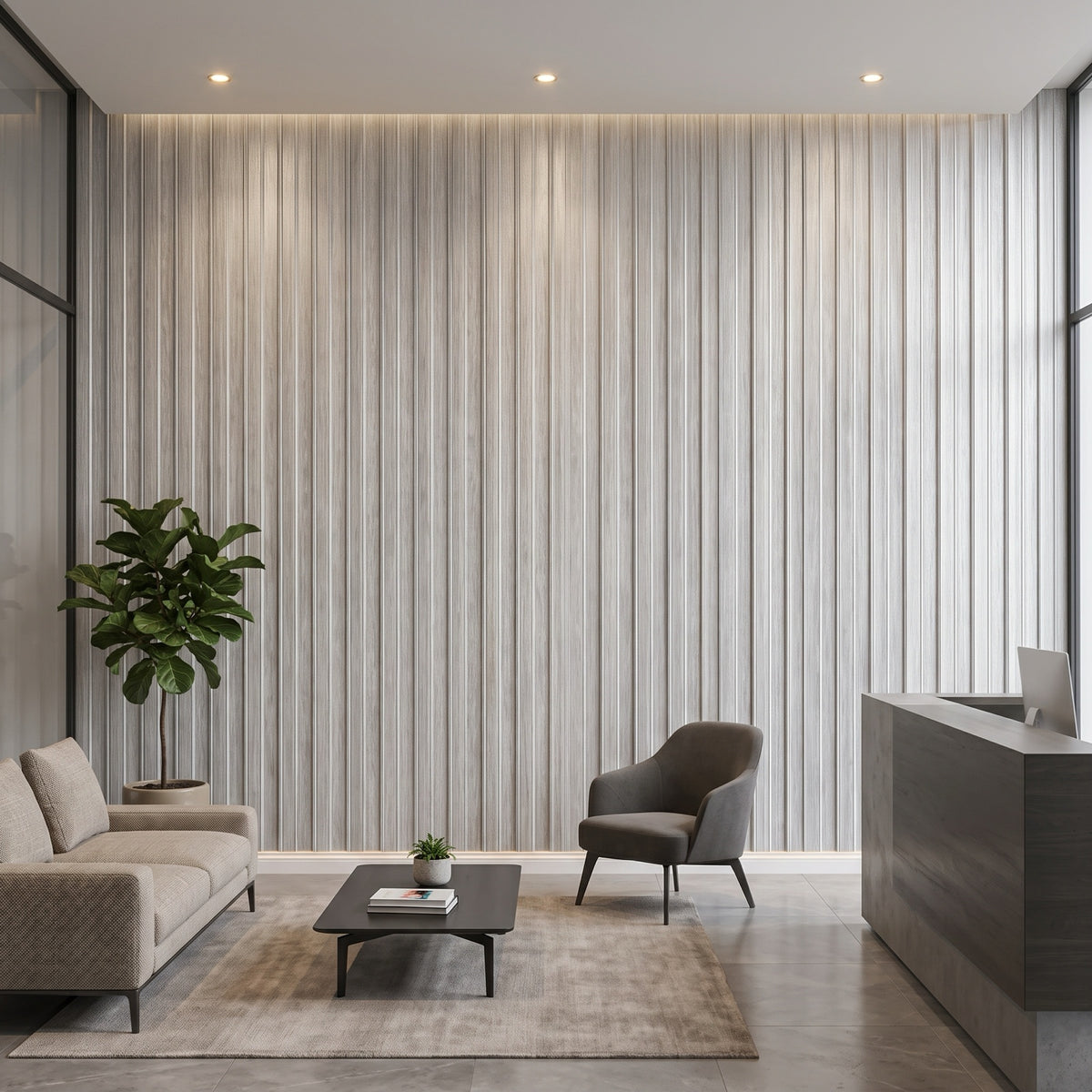 Imagen ilustrativa de Panel PS Decorativo Luxury Plateado instalado